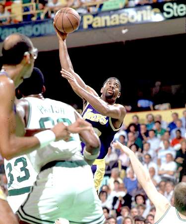Magic Johnson, Los Angeles Lakers Vs. Boston Celtics picture