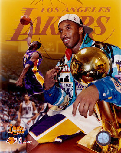 Kobe Bryant 2002 Championship Trophy Composite 02 Photo