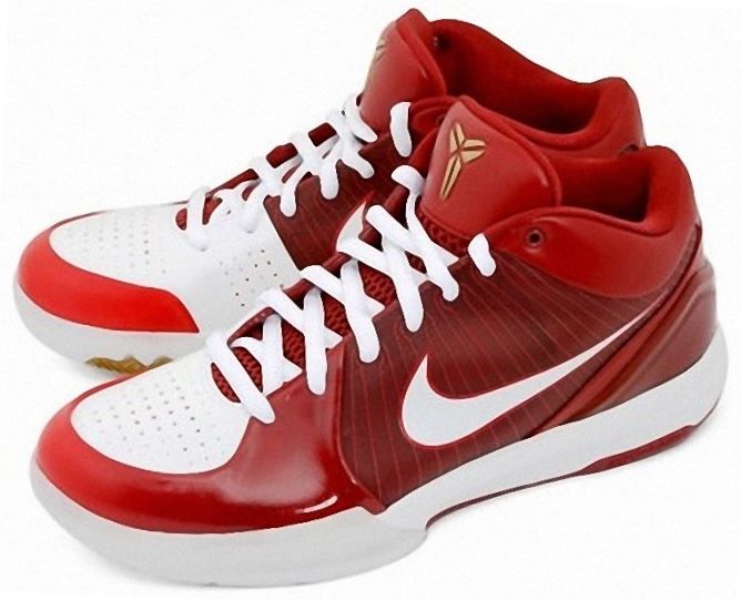 Kobe Bryant basketball shoes pictures: Nike Zoom Kobe IV 4 2009 All-Star Game West Team Edition in colors red, white and gold, picture 01