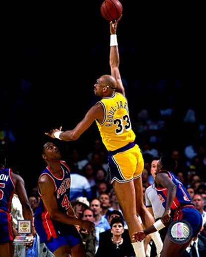 Lakers Players Picture: Kareem Abdul-Jabbar and his skyhook shot.