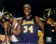 Shaquille ONeal - With 2001 Trophies Photo