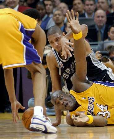 Foto: Shaquille O'Neal, Los Angeles Lakers vs. San Antonio Spurs NBA Playoffs 2002
