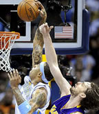 click for Lakers 2009 Playoff pictures (LA Daily News), Western Conference Finals vs. Denver Nuggets Game 4