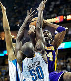 click for Lakers 2011 Playoff pictures (LA Daily News), Western Conference First Round vs. New Orleans Hornets Game 4