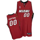 Custom Miami Heat Nike Red Authentic Jersey