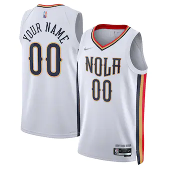Custom New Orleans Pelicans Nike White Replica Jersey