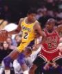 Magic Johnson and Michael Jordan picture